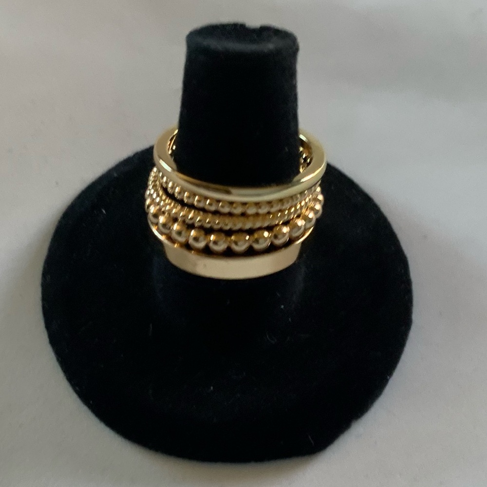 Halogen Mixed Texture Metal Ring Stack - image 2